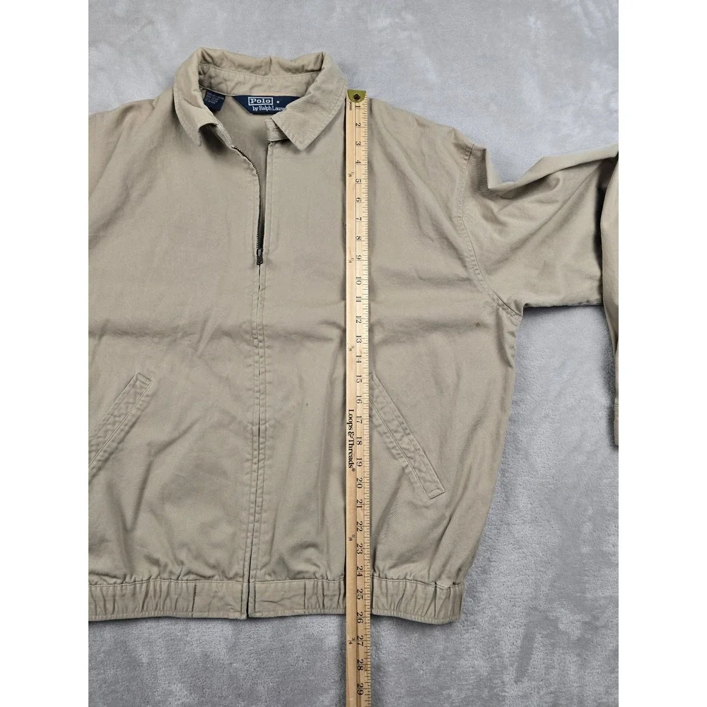 Vtg Polo Ralph Lauren Harrington Jacket Mens Large Tan Full Zip Harrington *Read